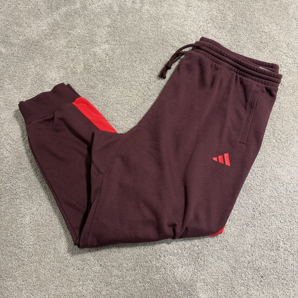 Adidas Multi Sport Pants Mens 3XLT Aurora Ruby Burgundy Track Joggers JD8062 NWT